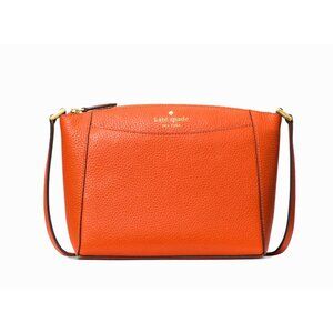 New Kate Spade Monica Pebbled Leather Crossbody Fiery Orange